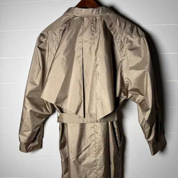 British Mist Taupe Trench Coat Size 11/12 with Belt - Picture 10 of 11